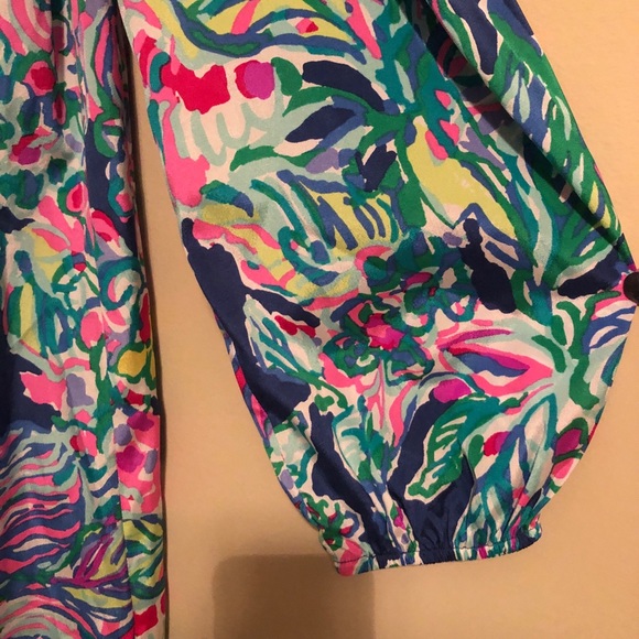 Lilly Pulitzer Adira Off Shoulder Silk Dress Small - Picture 6 of 7